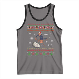 Funny Marcus The Worm Meme Tank Top I Do Not Like This Rock Ugly Christmas Gift TS12 Deep Heather Black Print Your Wear