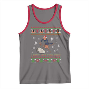 Funny Marcus The Worm Meme Tank Top I Do Not Like This Rock Ugly Christmas Gift TS12 Deep Heather Red Print Your Wear