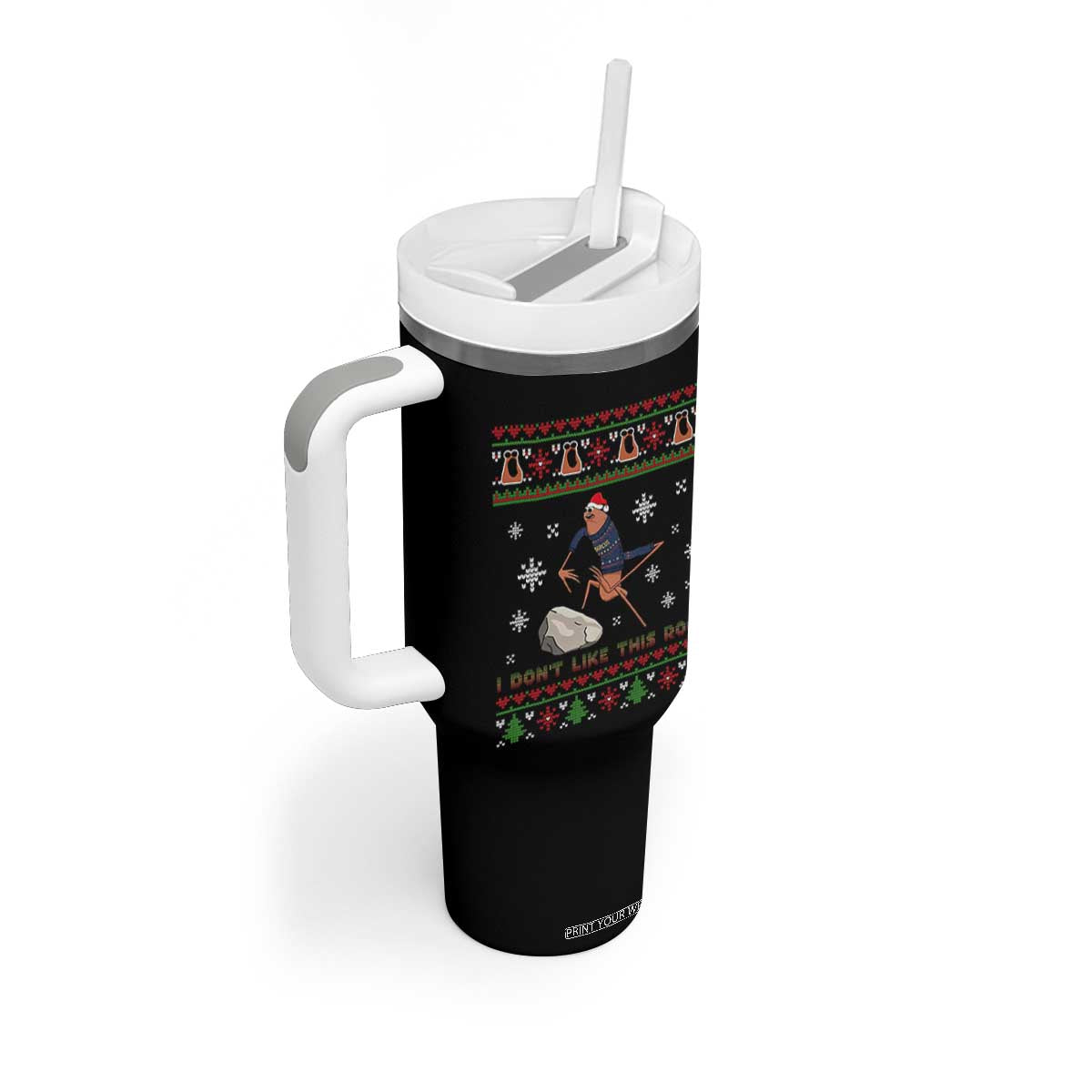 Funny Marcus The Worm Meme Tumbler With Handle I Do Not Like This Rock Ugly Christmas Gift TS12 Print Your Wear