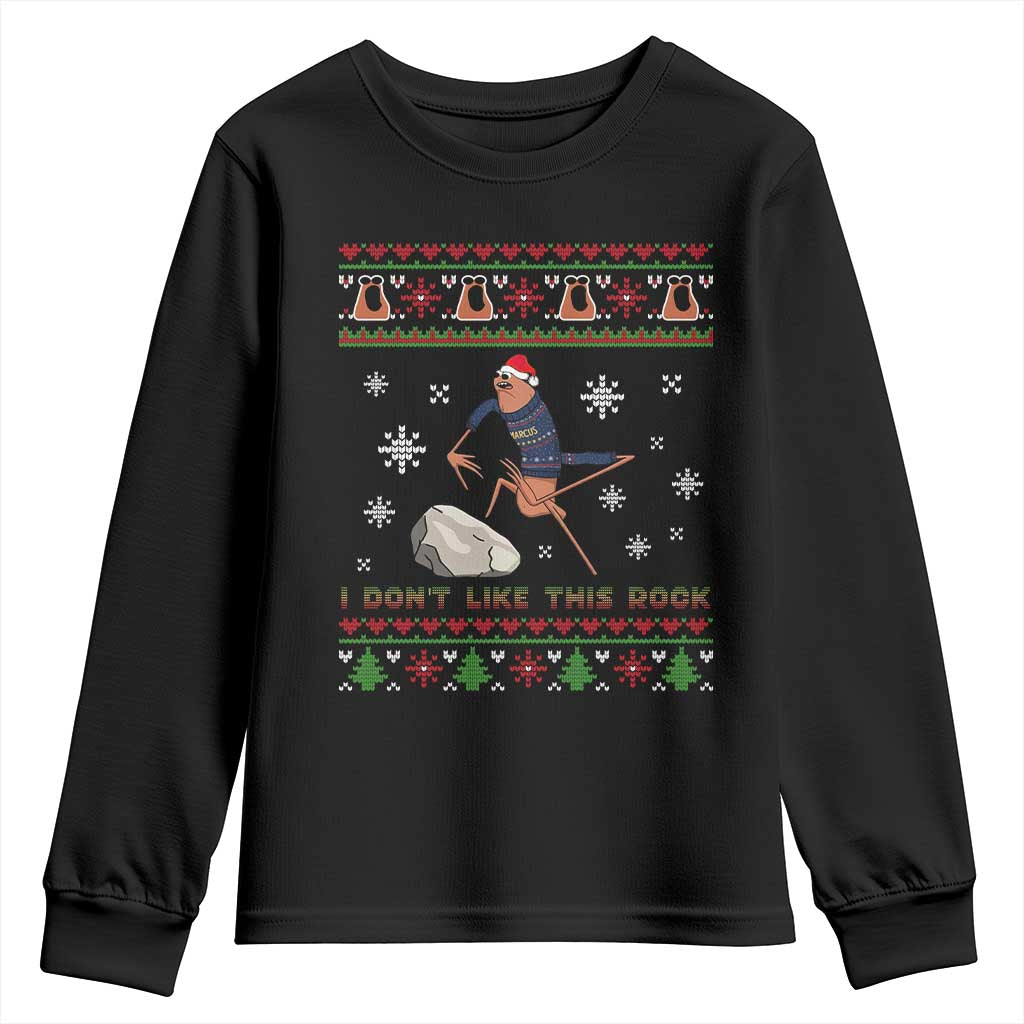 Funny Marcus The Worm Meme Youth Sweatshirt I Do Not Like This Rock Ugly Christmas Gift TS12 Black Print Your Wear
