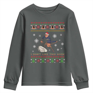 Funny Marcus The Worm Meme Youth Sweatshirt I Do Not Like This Rock Ugly Christmas Gift TS12 Dark Heather Print Your Wear