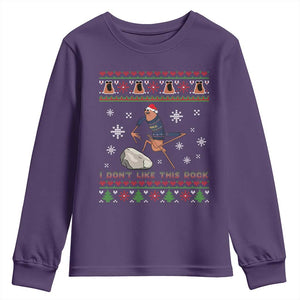 Funny Marcus The Worm Meme Youth Sweatshirt I Do Not Like This Rock Ugly Christmas Gift TS12 Purple Print Your Wear