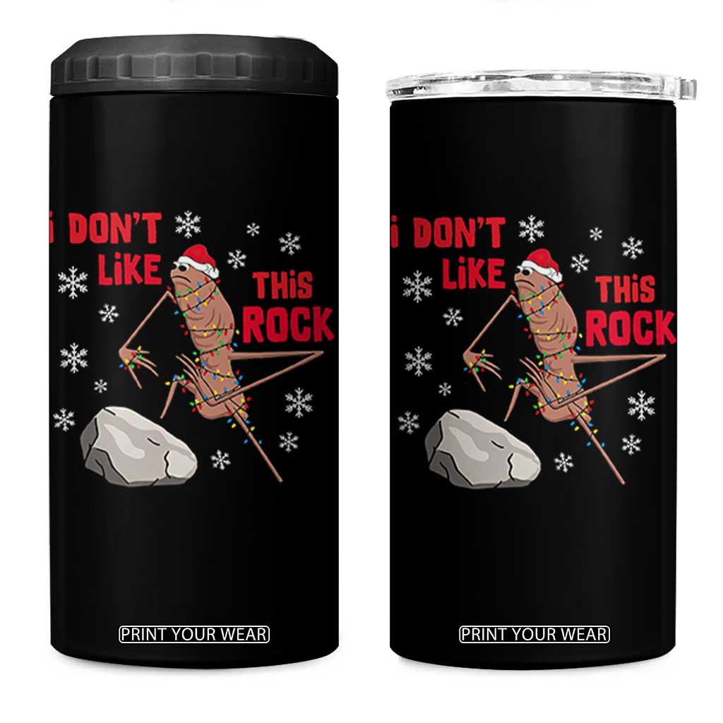 I Do Not Like This Rock 4 in 1 Can Cooler Tumbler Christmas Marcus The Worm Meme Gift - Print Your Wear