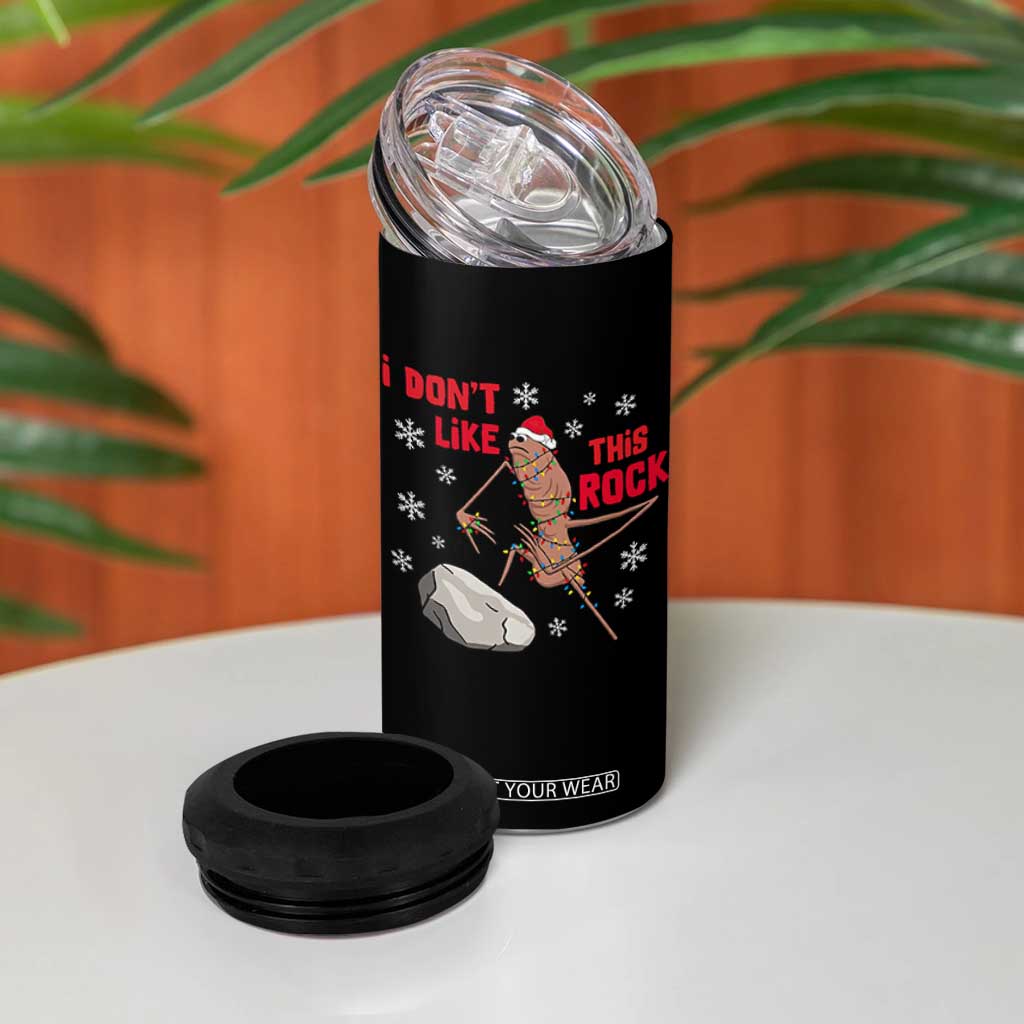 I Do Not Like This Rock 4 in 1 Can Cooler Tumbler Christmas Marcus The Worm Meme Gift - Print Your Wear