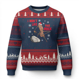 I Do Not Like This Rock Ugly Christmas Sweater Xmas Marcus The Worm Meme Gift TS12 Navy Red Print Your Wear
