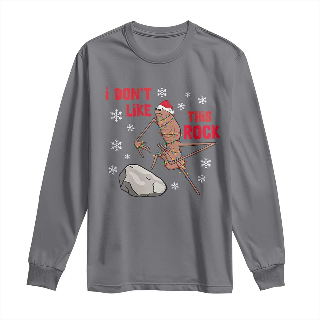 I Do Not Like This Rock Long Sleeve Shirt Christmas Marcus The Worm Meme Gift TS12 Charcoal Print Your Wear