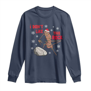 I Do Not Like This Rock Long Sleeve Shirt Christmas Marcus The Worm Meme Gift TS12 Navy Print Your Wear