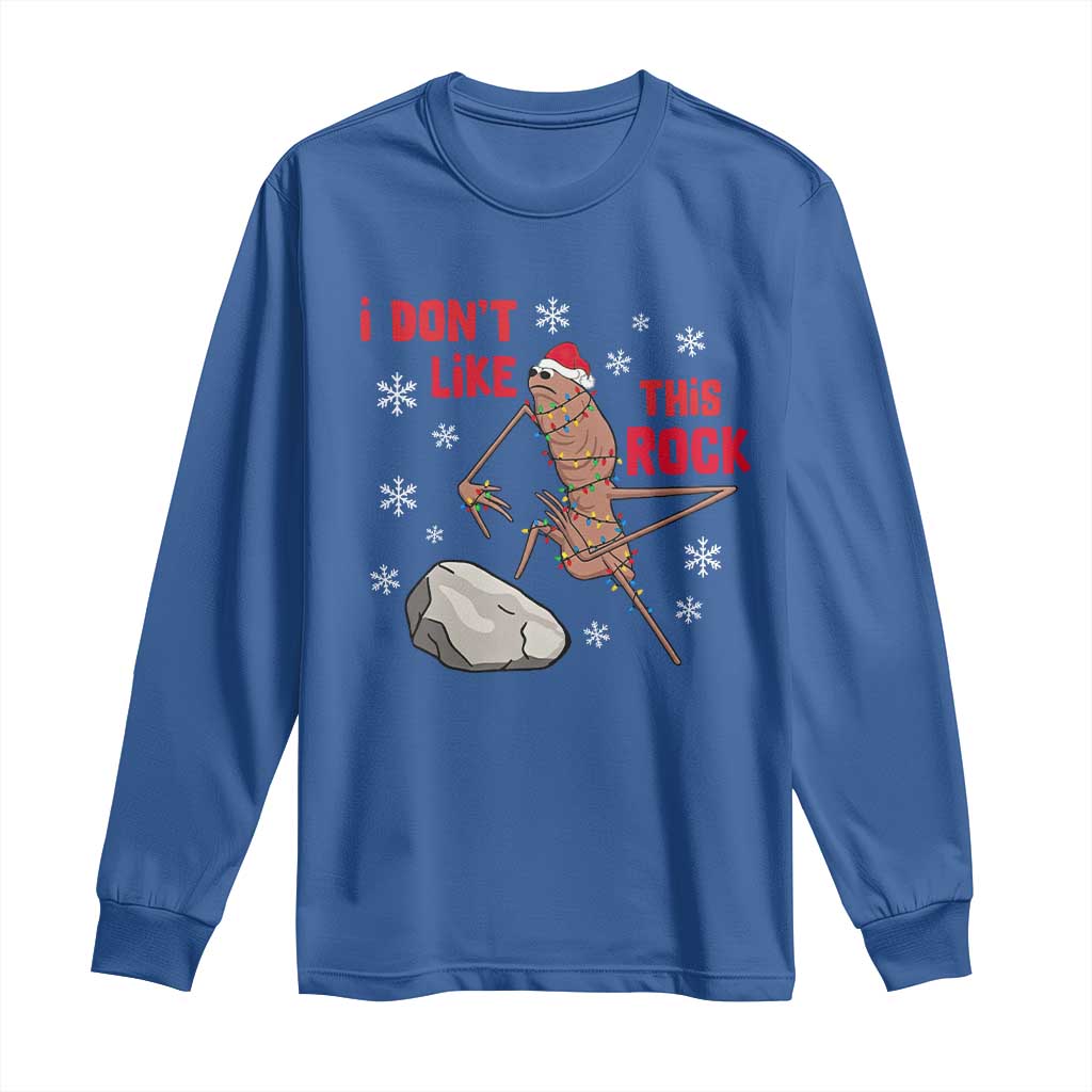 I Do Not Like This Rock Long Sleeve Shirt Christmas Marcus The Worm Meme Gift TS12 Royal Blue Print Your Wear