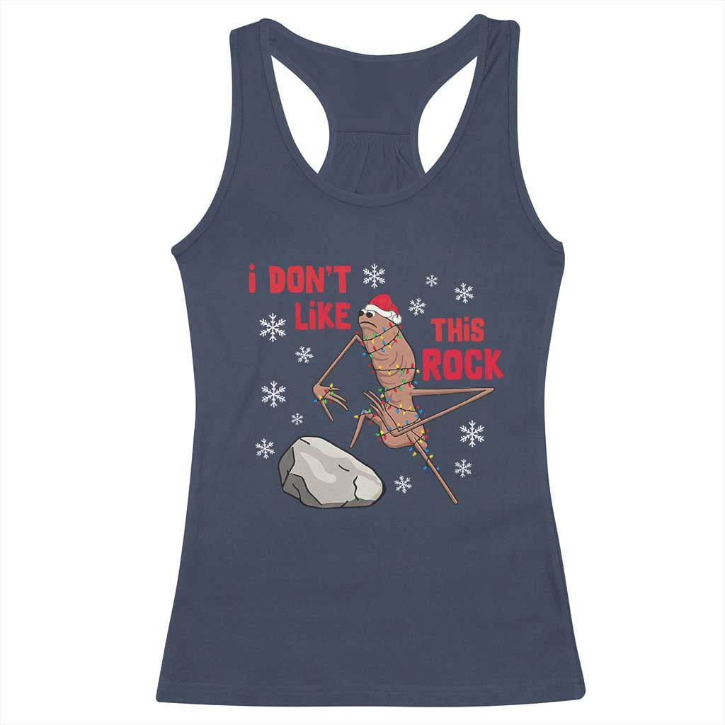 I Do Not Like This Rock Racerback Tank Top Christmas Marcus The Worm Meme Gift TS12 Navy Print Your Wear