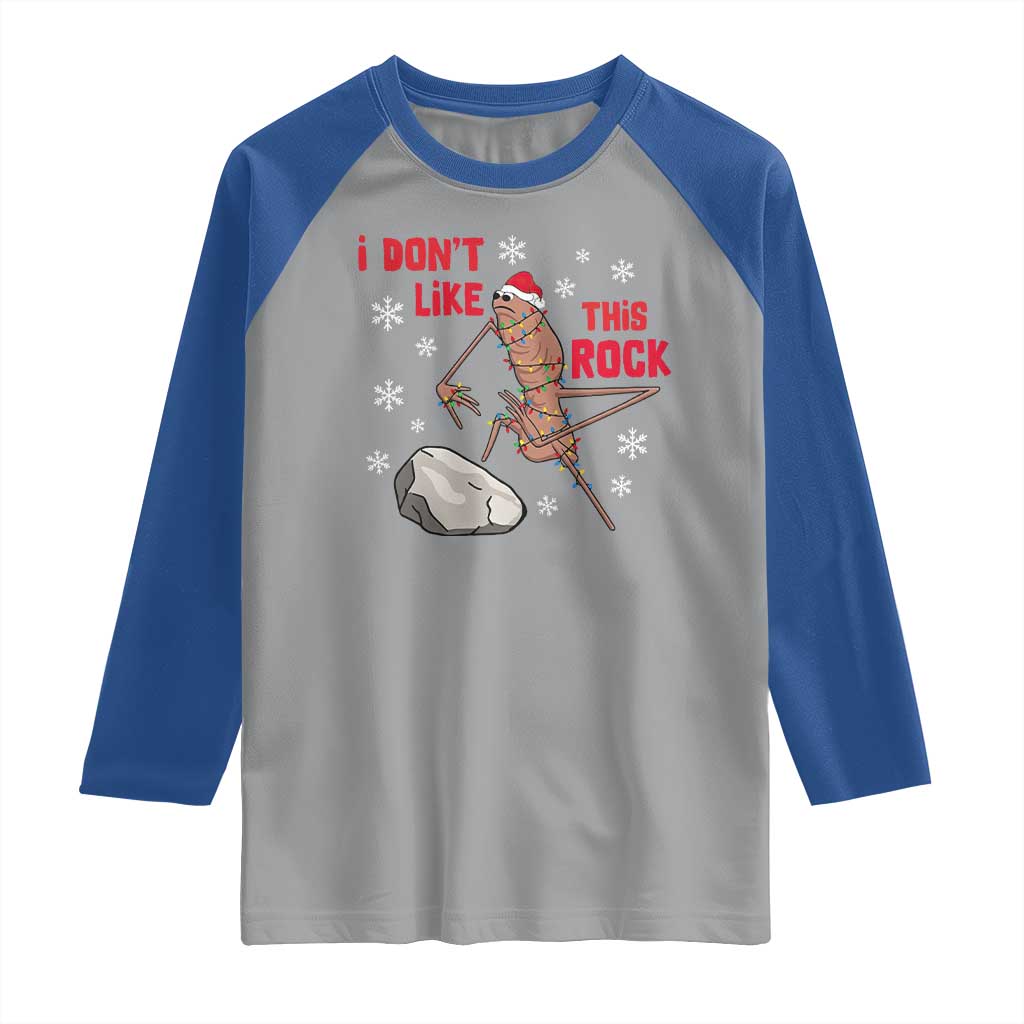 I Do Not Like This Rock Raglan Shirt Christmas Marcus The Worm Meme Gift TS12 Sport Gray Royal Print Your Wear