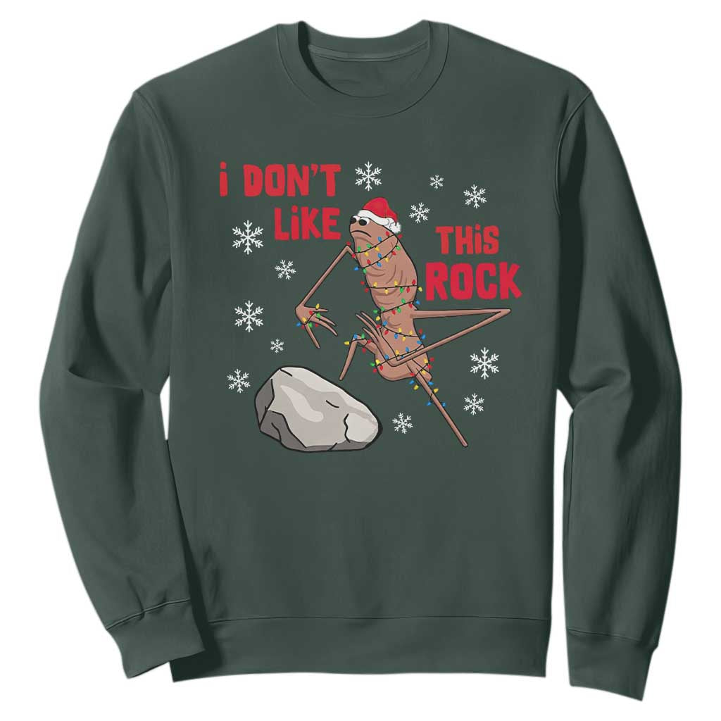I Do Not Like This Rock Sweatshirt Christmas Marcus The Worm Meme Gift TS12 Dark Forest Green Print Your Wear