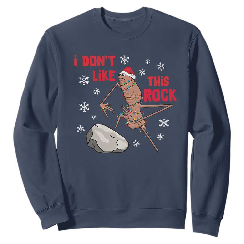 I Do Not Like This Rock Sweatshirt Christmas Marcus The Worm Meme Gift TS12 Navy Print Your Wear
