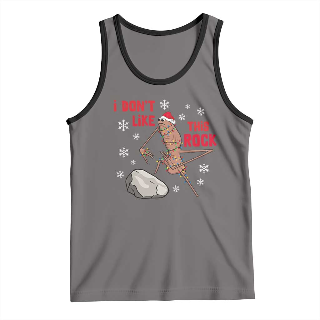 I Do Not Like This Rock Tank Top Christmas Marcus The Worm Meme Gift TS12 Deep Heather Black Print Your Wear