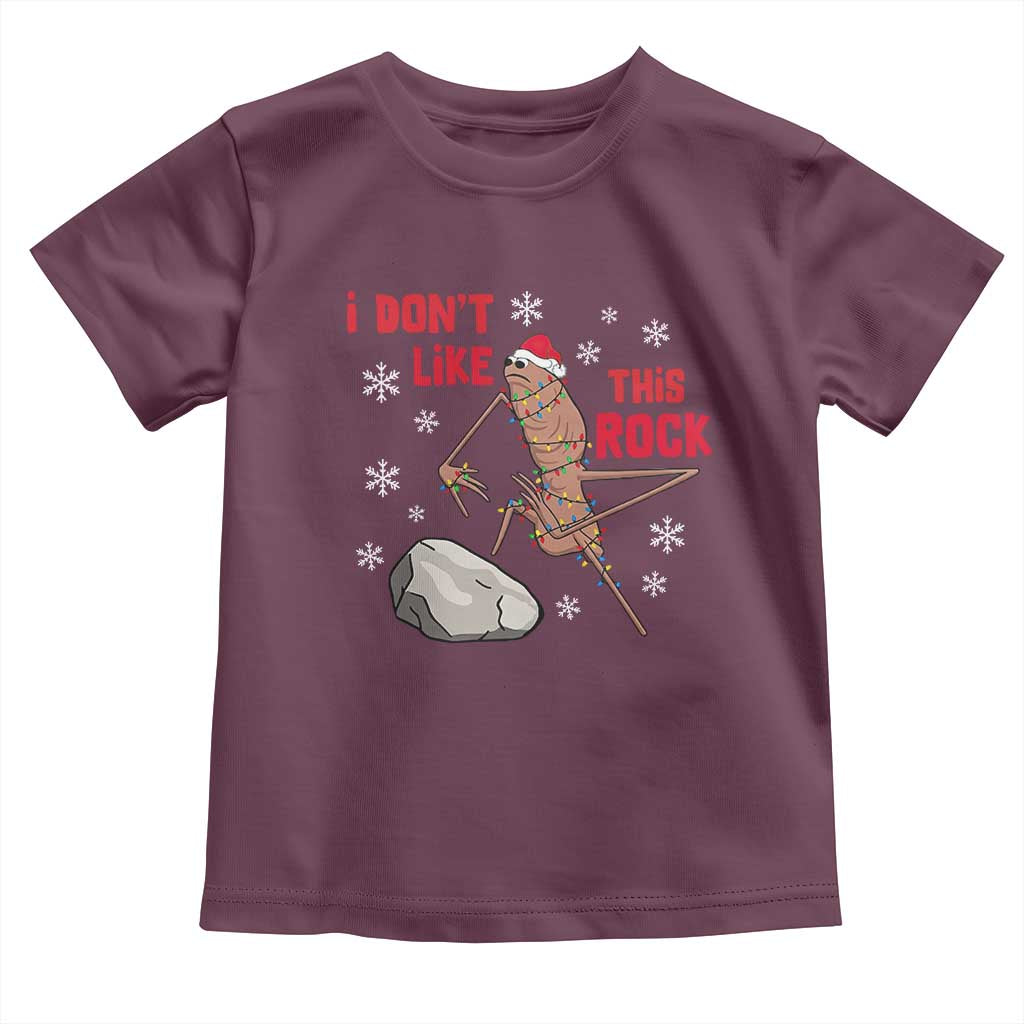I Do Not Like This Rock Toddler T Shirt Christmas Marcus The Worm Meme Gift TS12 Maroon Print Your Wear