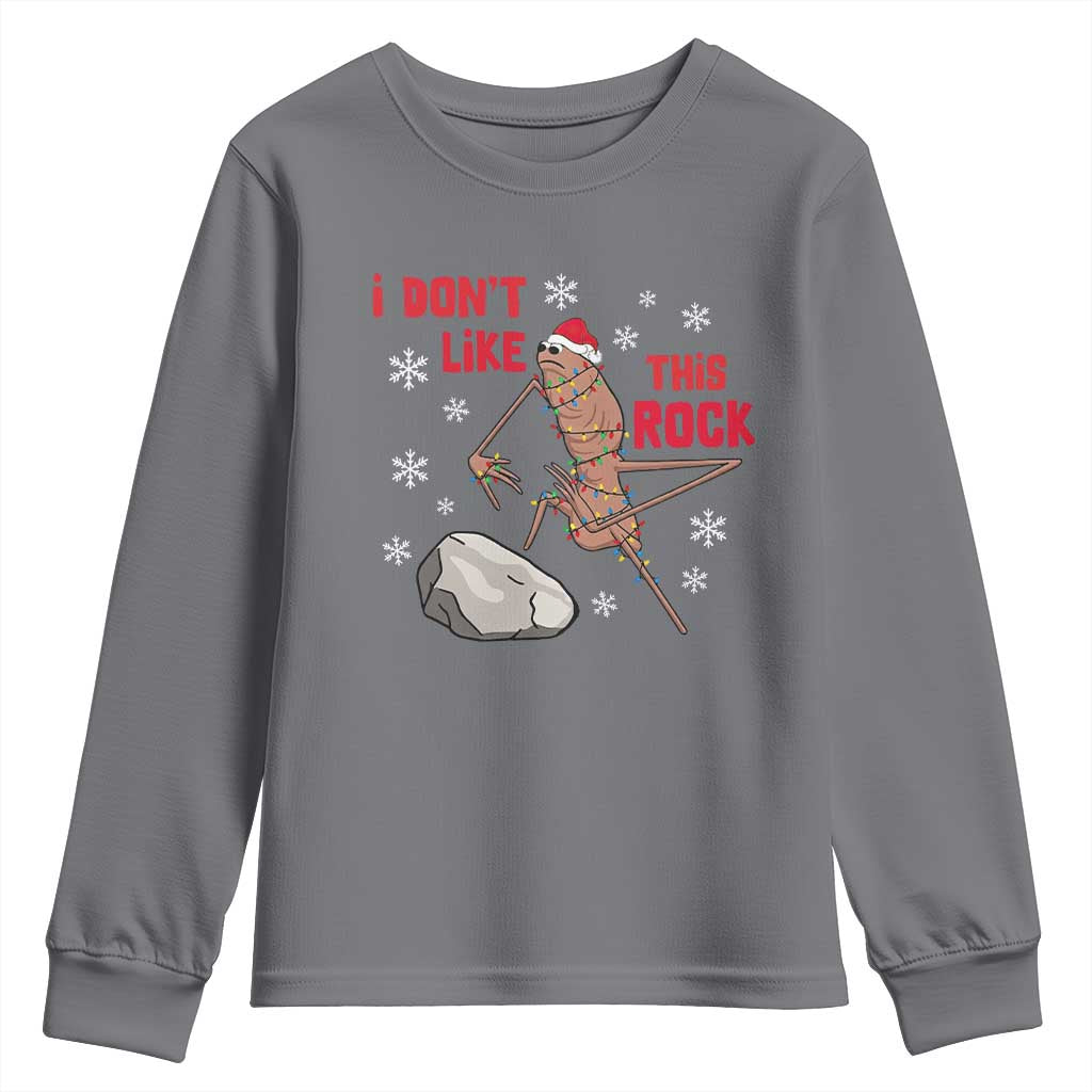 I Do Not Like This Rock Youth Sweatshirt Christmas Marcus The Worm Meme Gift TS12 Charcoal Print Your Wear