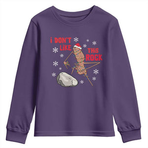 I Do Not Like This Rock Youth Sweatshirt Christmas Marcus The Worm Meme Gift TS12 Purple Print Your Wear