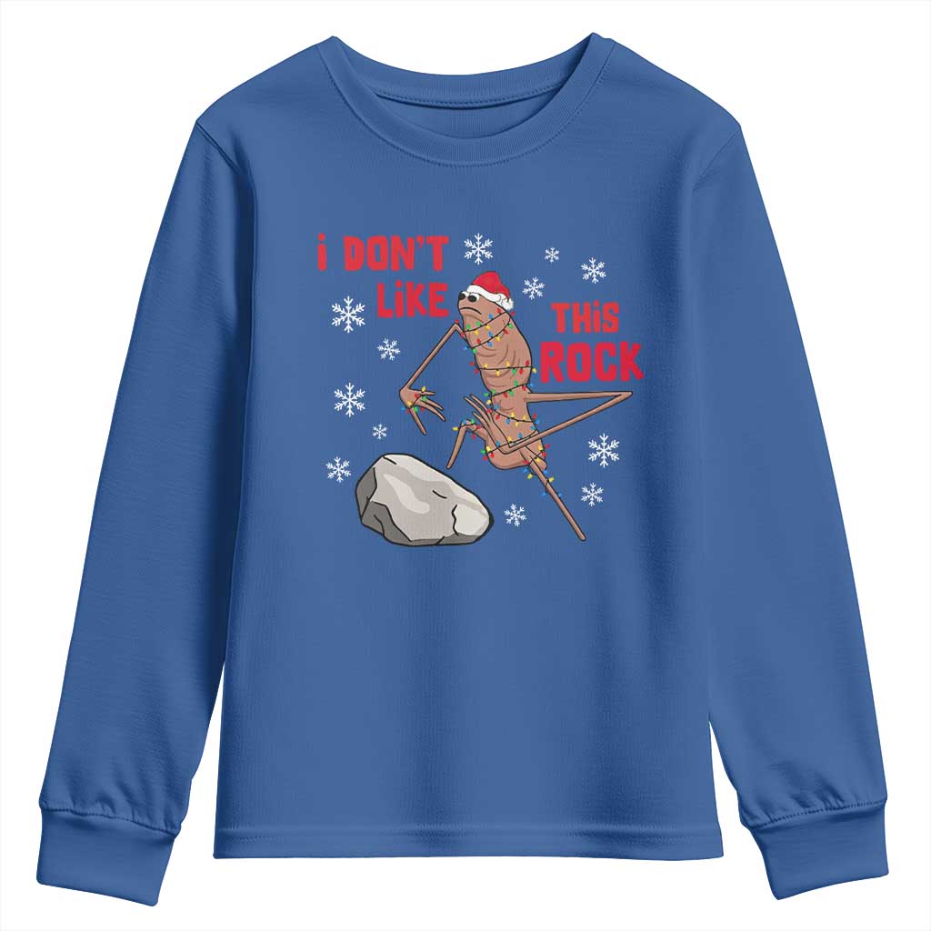 I Do Not Like This Rock Youth Sweatshirt Christmas Marcus The Worm Meme Gift TS12 Royal Blue Print Your Wear