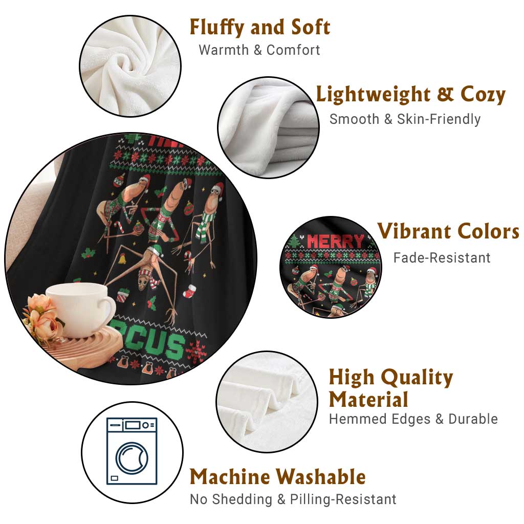 Funny Merry Marcus Throw Blanket Ugly Christmas Marcus The Worm Meme Gift TS12 Print Your Wear