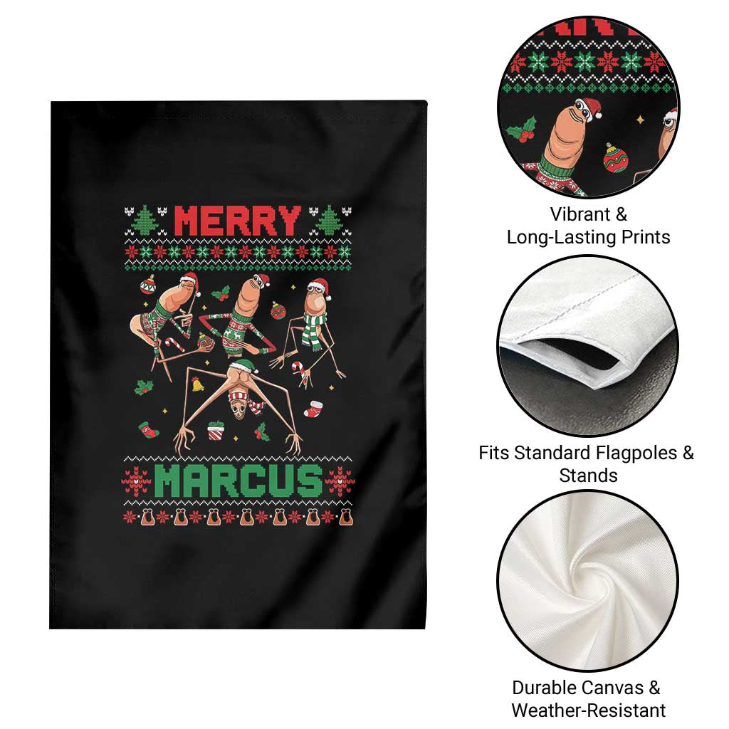 Funny Merry Marcus Garden Flag Ugly Christmas Marcus The Worm Meme Gift TS12 Print Your Wear