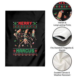 Funny Merry Marcus Garden Flag Ugly Christmas Marcus The Worm Meme Gift TS12 Print Your Wear