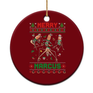Funny Merry Marcus Ceramic Ornament Ugly Christmas Marcus The Worm Meme Gift TS12 1pc Red Print Your Wear