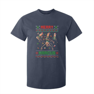 Funny Merry Marcus T Shirt For Kid Ugly Christmas Marcus The Worm Meme Gift TS12 Navy Print Your Wear