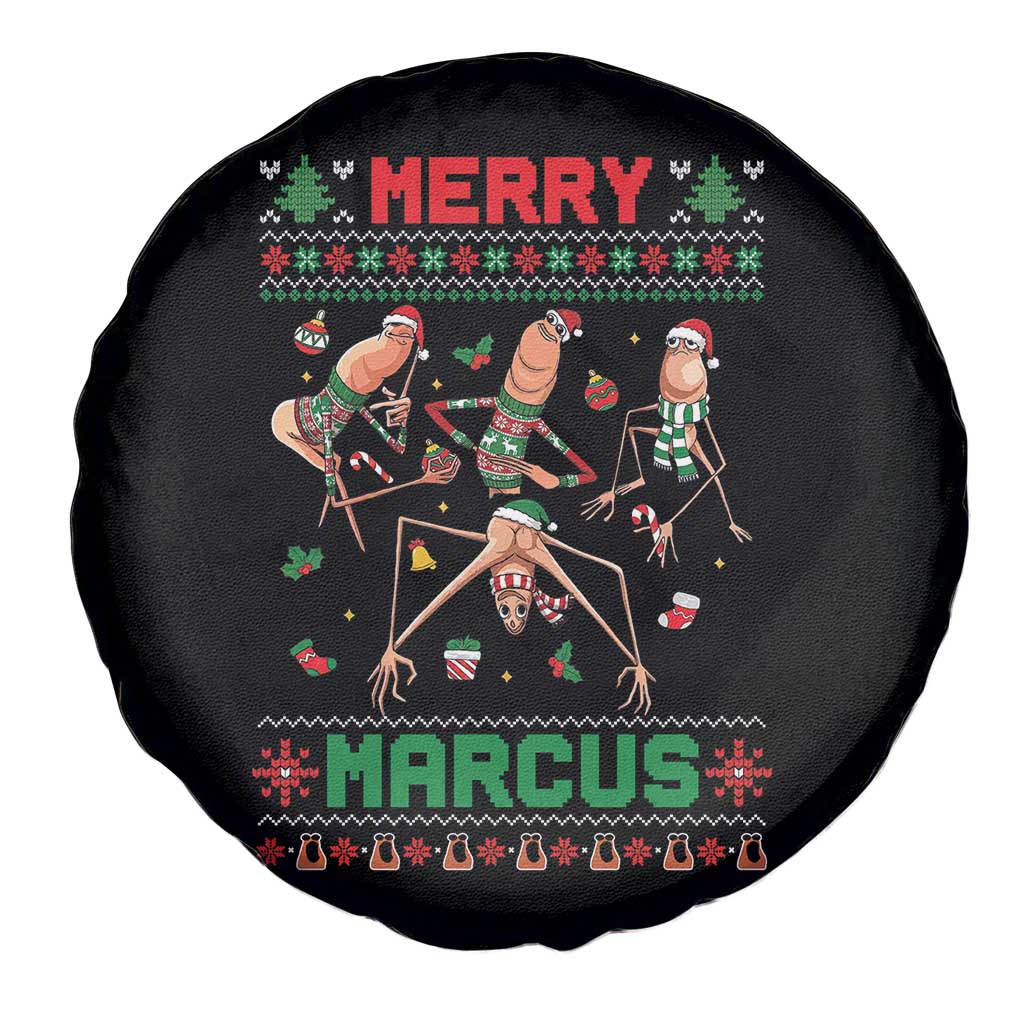 Funny Merry Marcus Spare Tire Cover Ugly Christmas Marcus The Worm Meme Gift TS12 Print Your Wear