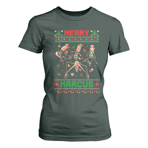 Funny Merry Marcus T Shirt For Women Ugly Christmas Marcus The Worm Meme Gift TS12 Dark Forest Green Print Your Wear