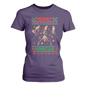 Funny Merry Marcus T Shirt For Women Ugly Christmas Marcus The Worm Meme Gift TS12 Purple Print Your Wear