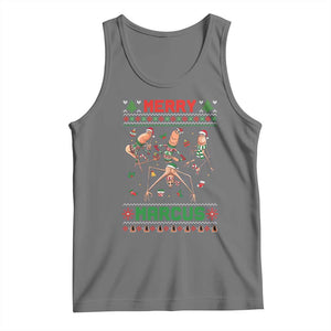 Funny Merry Marcus Tank Top Ugly Christmas Marcus The Worm Meme Gift TS12 Black Heather Print Your Wear