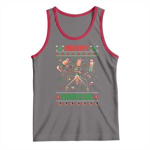 Funny Merry Marcus Tank Top Ugly Christmas Marcus The Worm Meme Gift TS12 Deep Heather Red Print Your Wear