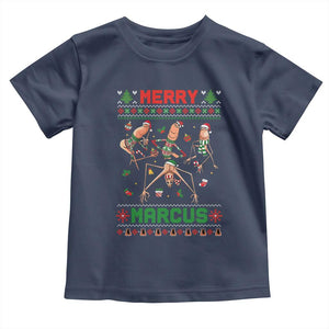 Funny Merry Marcus Toddler T Shirt Ugly Christmas Marcus The Worm Meme Gift TS12 Navy Print Your Wear
