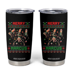 Funny Merry Marcus Tumbler Cup Ugly Christmas Marcus The Worm Meme Gift - Print Your Wear