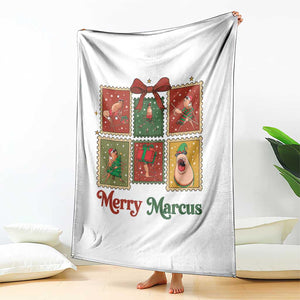 Christmas Marcus The Worm Meme Throw Blanket Funny Merry Marcus Gift TS12 Print Your Wear