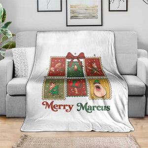 Christmas Marcus The Worm Meme Throw Blanket Funny Merry Marcus Gift TS12 Print Your Wear