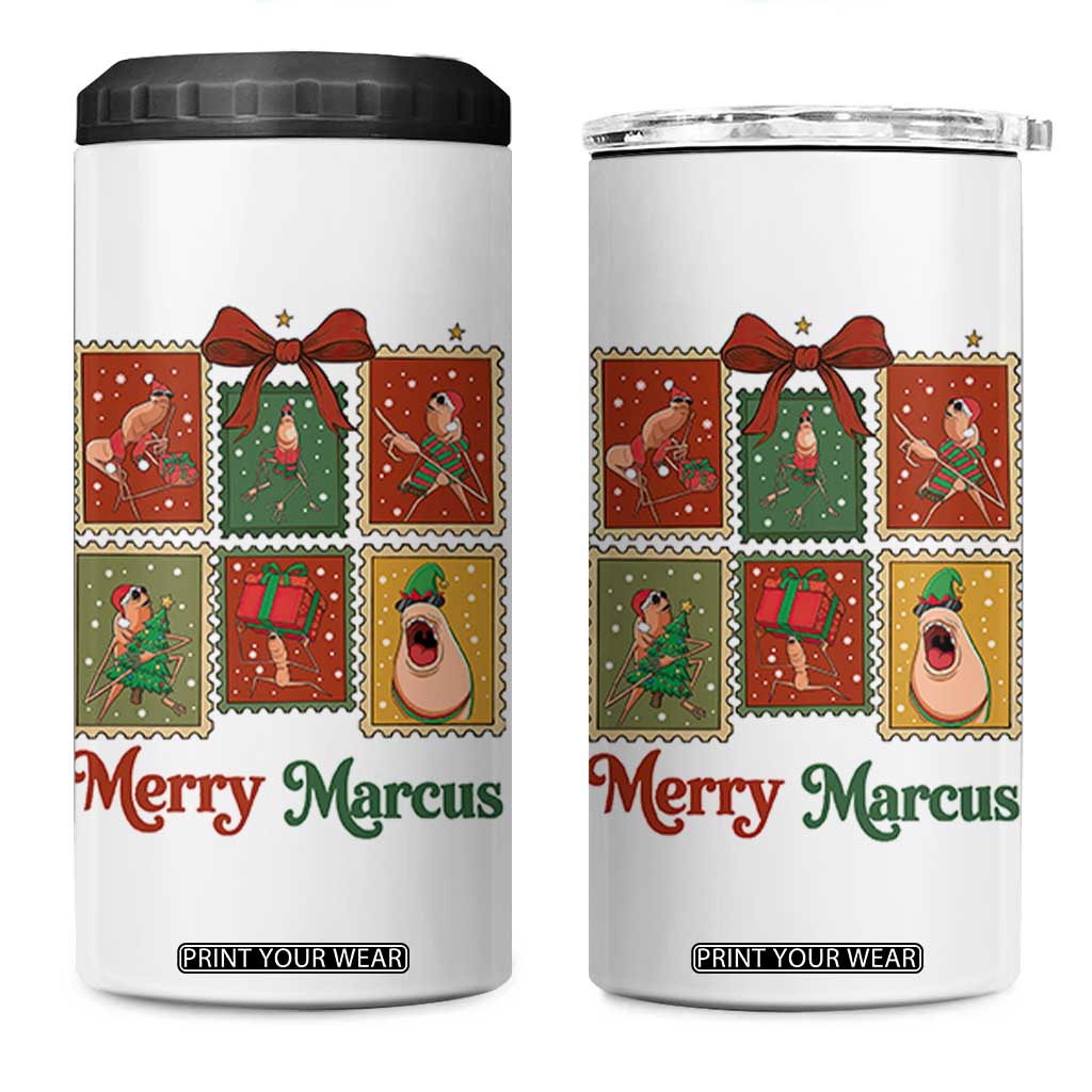 Christmas Marcus The Worm Meme 4 in 1 Can Cooler Tumbler Funny Merry Marcus Gift TS12 One Size: 16 oz White Print Your Wear