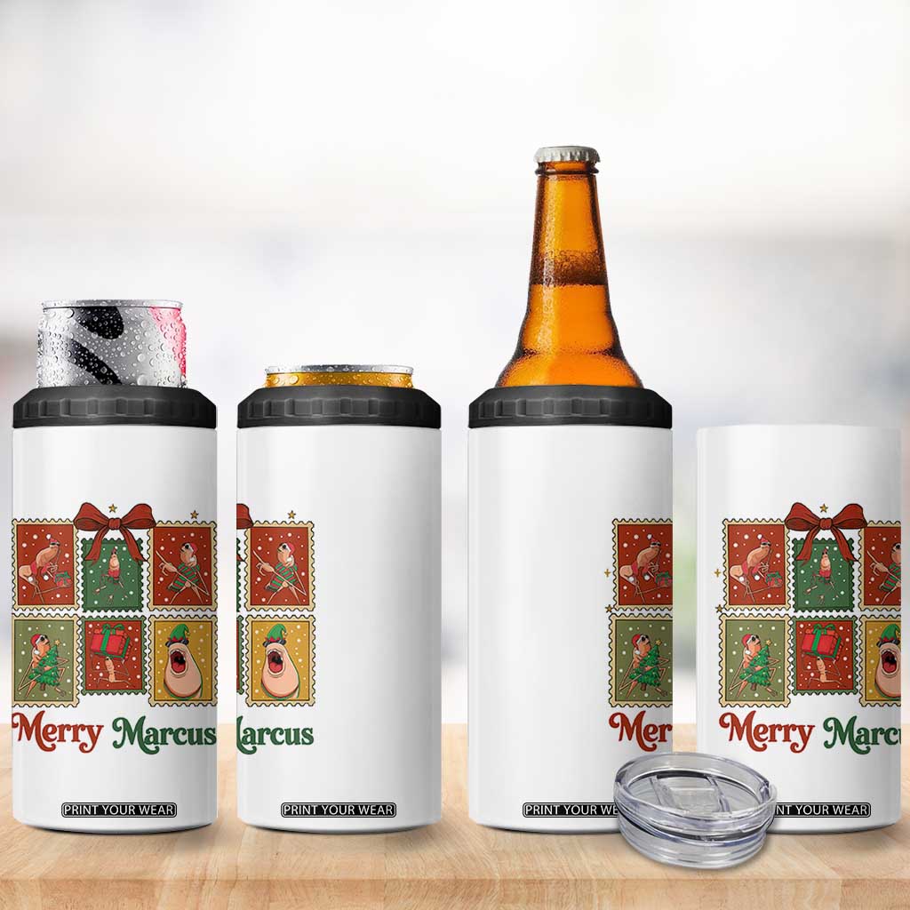 Christmas Marcus The Worm Meme 4 in 1 Can Cooler Tumbler Funny Merry Marcus Gift - Print Your Wear