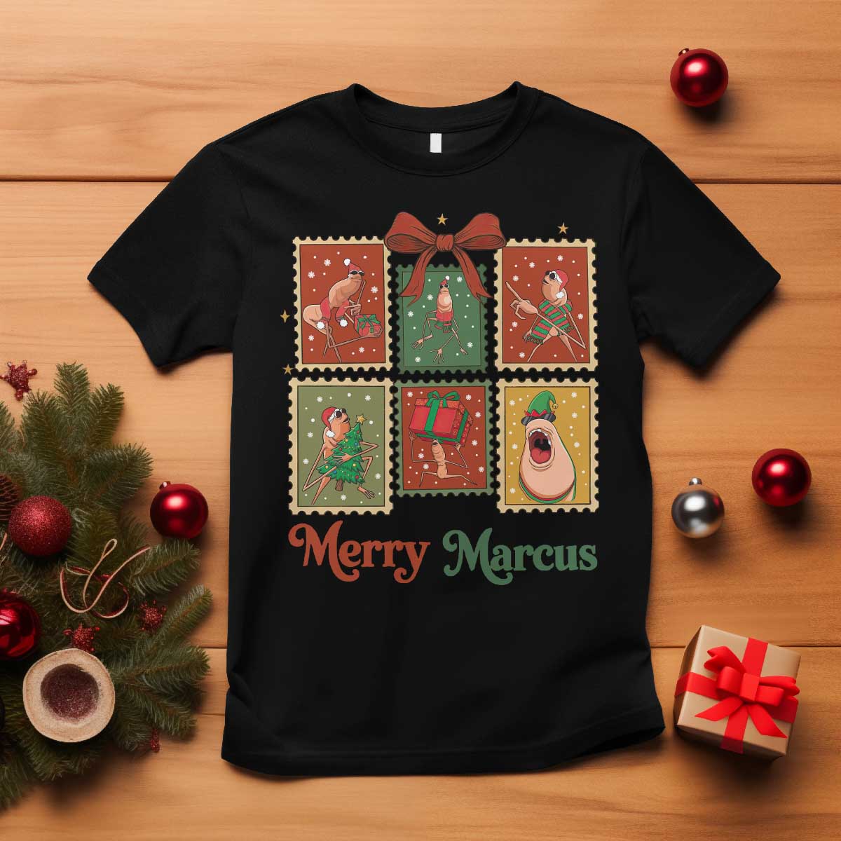 Christmas Marcus The Worm Meme T Shirt Funny Merry Marcus Gift TS12 Black Print Your Wear