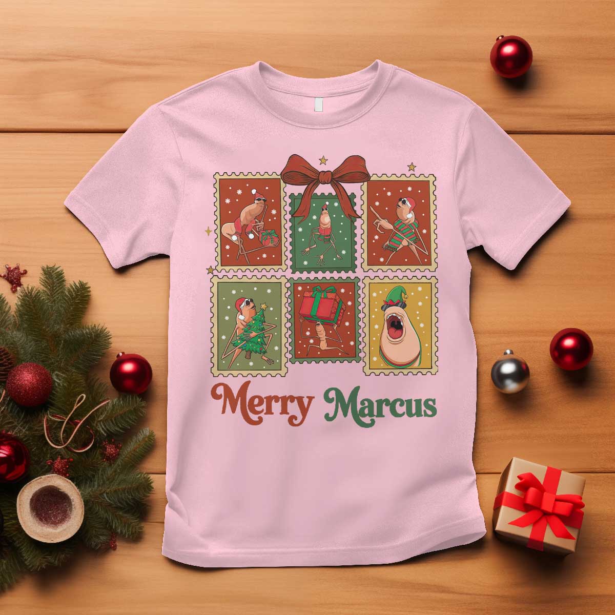 Christmas Marcus The Worm Meme T Shirt Funny Merry Marcus Gift TS12 Light Pink Print Your Wear