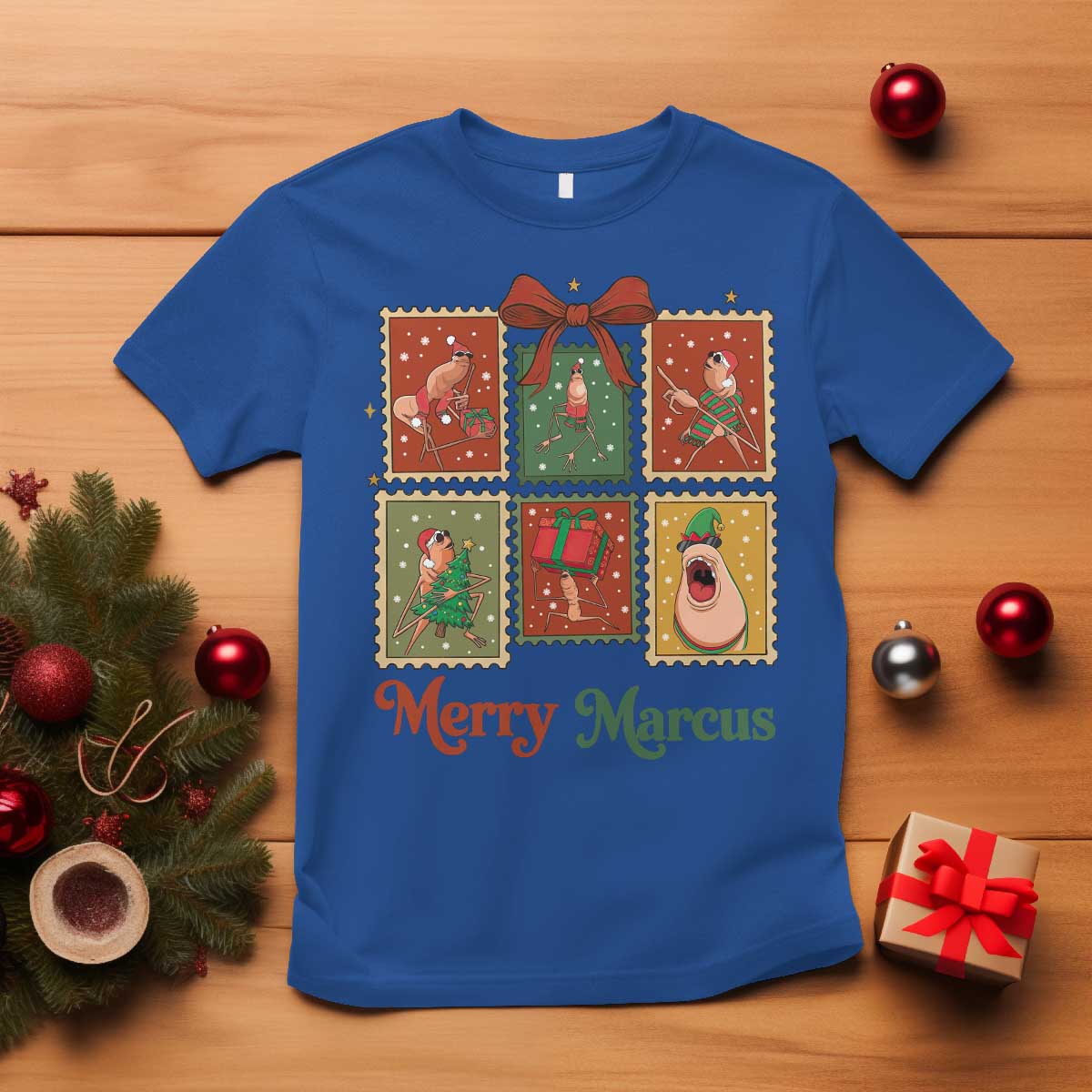 Christmas Marcus The Worm Meme T Shirt Funny Merry Marcus Gift TS12 Royal Blue Print Your Wear