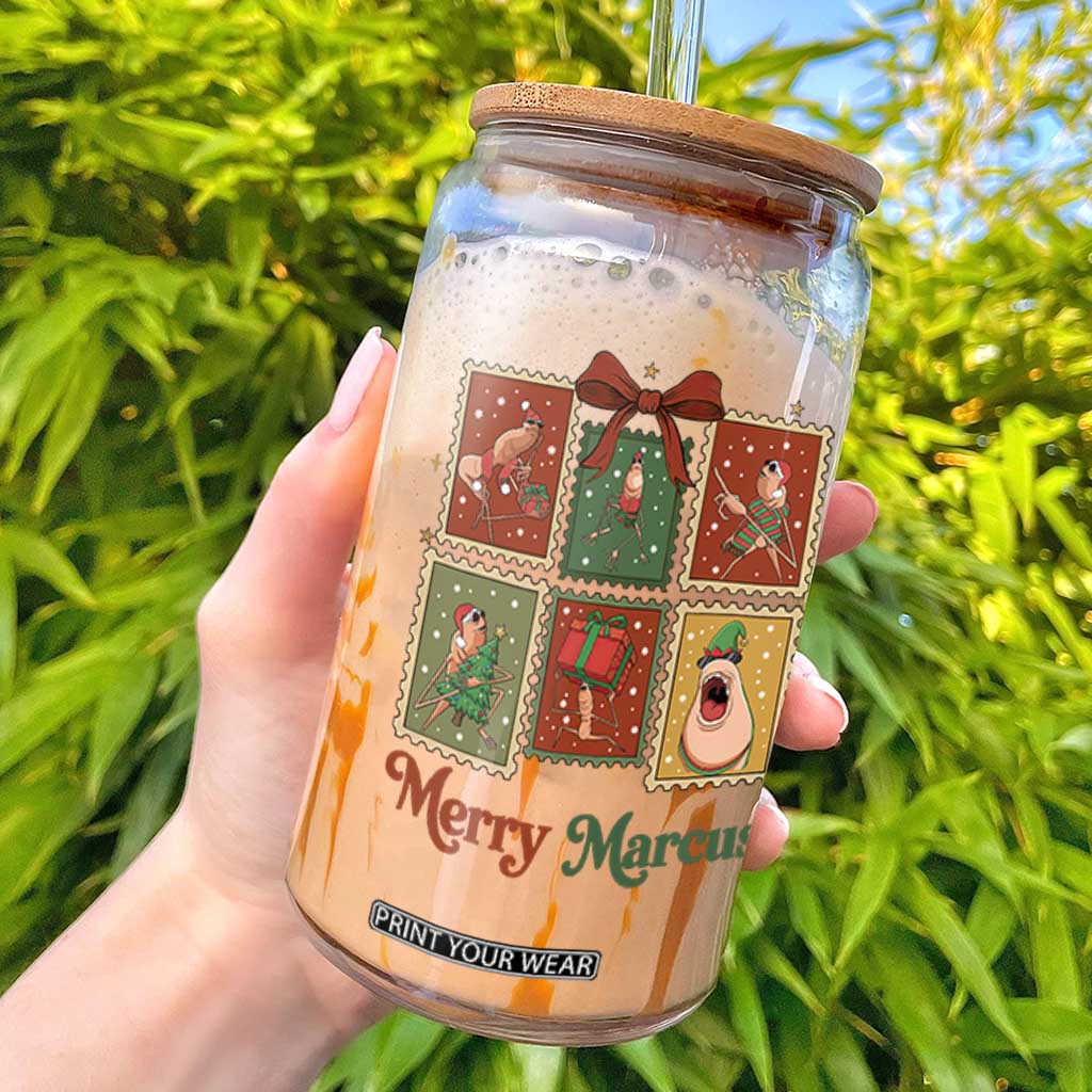 Christmas Marcus The Worm Meme Glass Can Funny Merry Marcus Gift - Print Your Wear