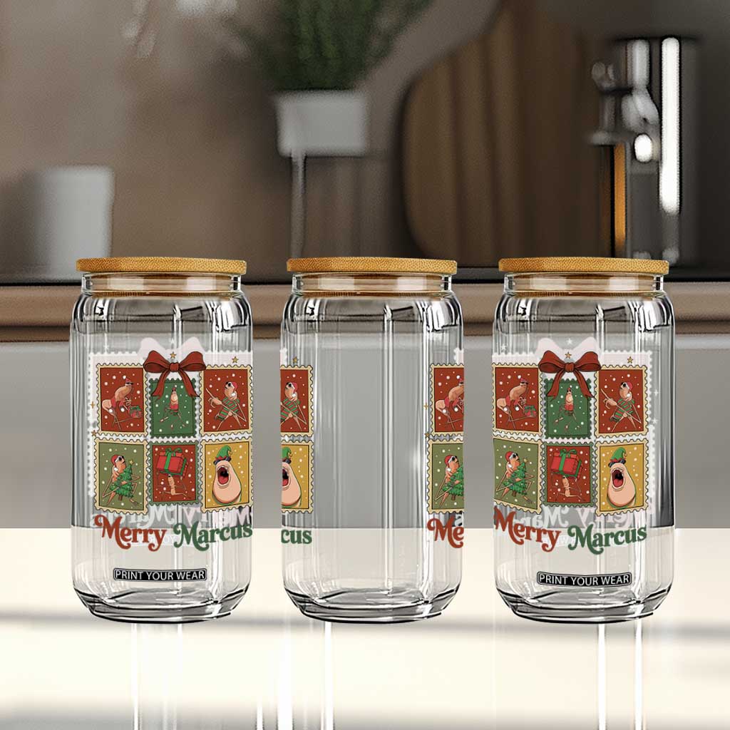 Christmas Marcus The Worm Meme Glass Can Funny Merry Marcus Gift - Print Your Wear