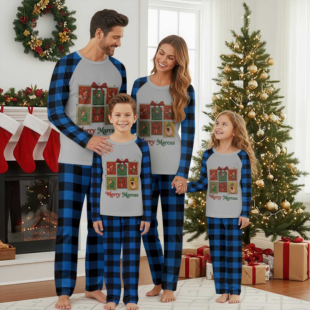 Christmas Marcus The Worm Meme Plaid Pajama Set Funny Merry Marcus Gift TS12 Blue Plaid Print Your Wear