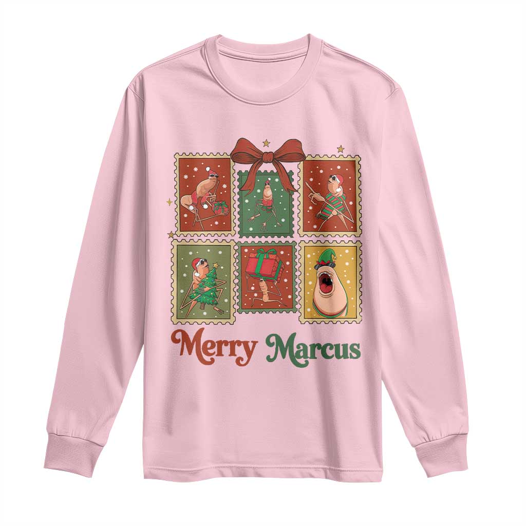 Christmas Marcus The Worm Meme Long Sleeve Shirt Funny Merry Marcus Gift TS12 Light Pink Print Your Wear