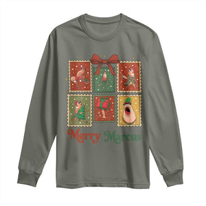 Christmas Marcus The Worm Meme Long Sleeve Shirt Funny Merry Marcus Gift TS12 Military Green Print Your Wear