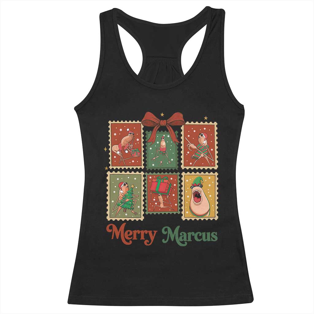 Christmas Marcus The Worm Meme Racerback Tank Top Funny Merry Marcus Gift TS12 Black Print Your Wear