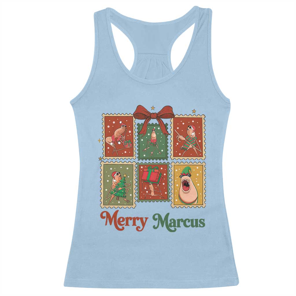 Christmas Marcus The Worm Meme Racerback Tank Top Funny Merry Marcus Gift TS12 Light Blue Print Your Wear