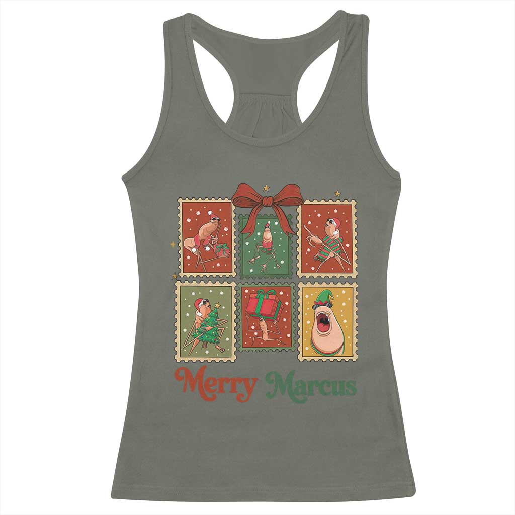 Christmas Marcus The Worm Meme Racerback Tank Top Funny Merry Marcus Gift TS12 Military Green Print Your Wear