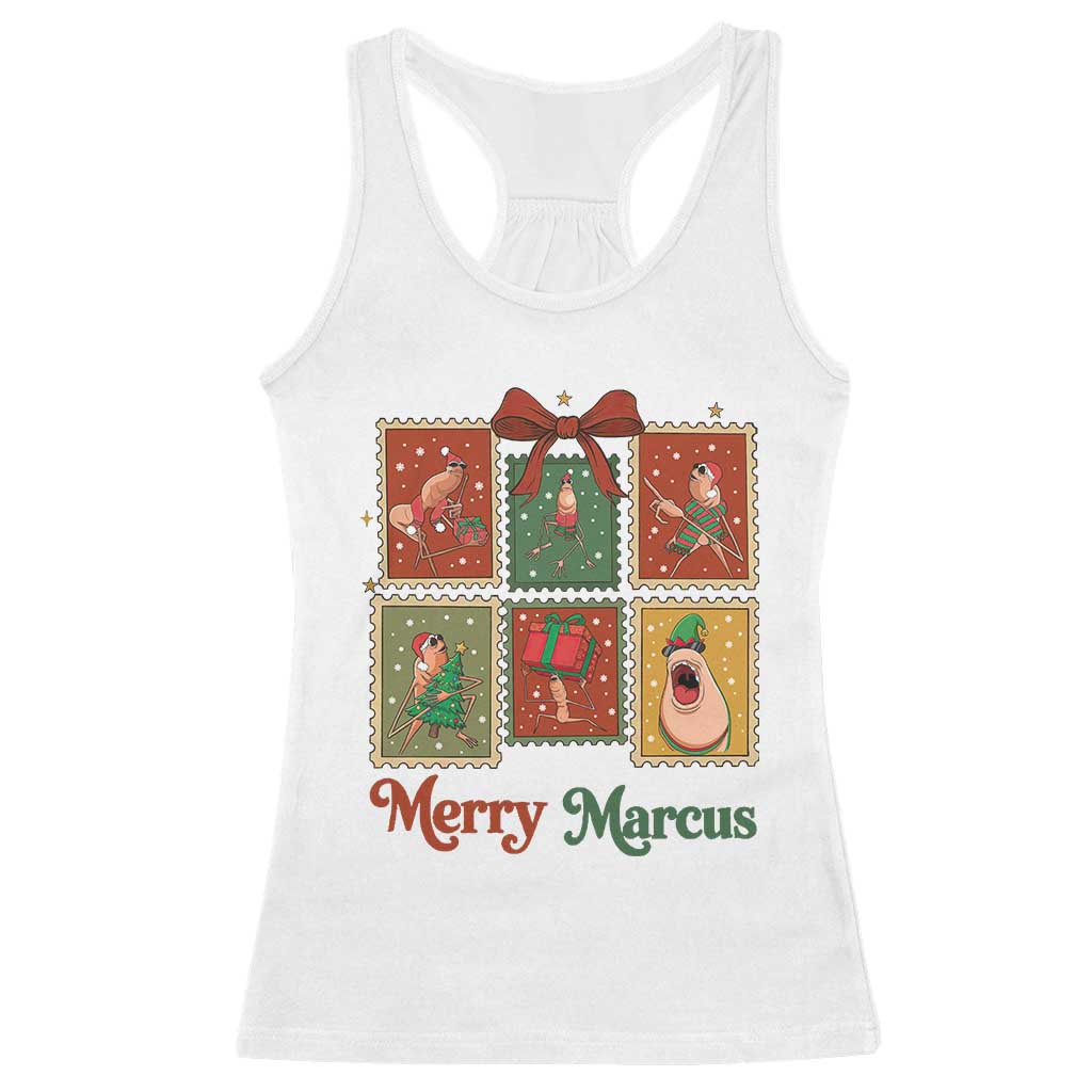 Christmas Marcus The Worm Meme Racerback Tank Top Funny Merry Marcus Gift TS12 White Print Your Wear