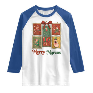 Christmas Marcus The Worm Meme Raglan Shirt Funny Merry Marcus Gift TS12 White Royal Print Your Wear